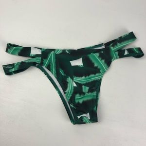 🎁Bundle 4 Free! Green Palm Print Cheeky Bikini Bottoms - Size XL